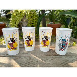 Walt Disney World "Celebrating Twenty Magical Years" Plastic Cups - Lot of 4